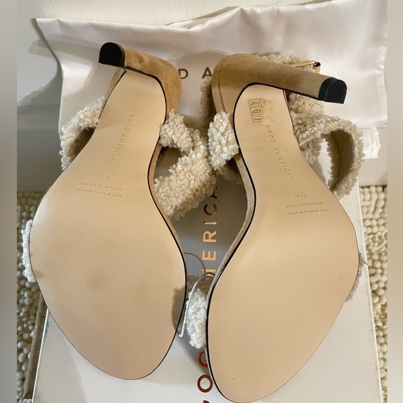 GOOD AMERICAN Faux Shearling Ankle Strap Sandals - Picture 11 of 15